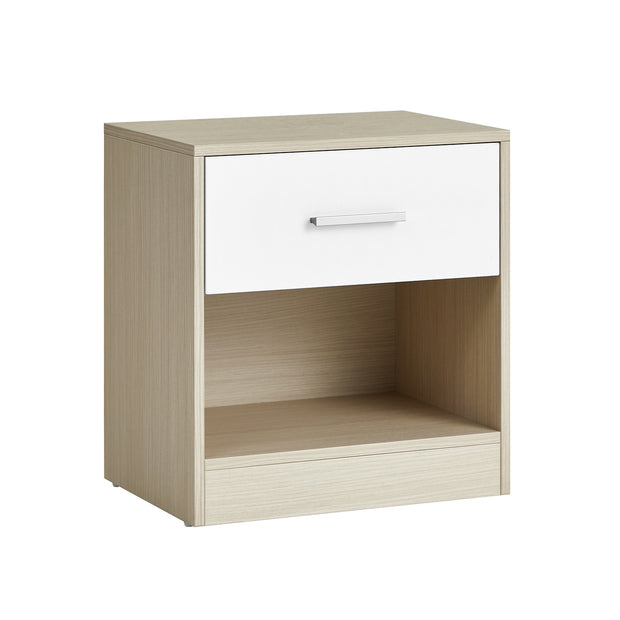 Sängbord med låda – Modern Design – Klassisk Vit