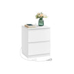 Sängbord med uttag och lådor – Cloud White
