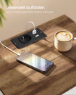 Nachtkastje - Met Stopcontact en USB - 2 Schuifladen - Wit en bruin - 40 x 30 x 59 cm