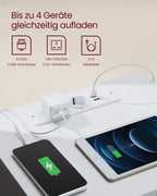 Sidobord - med 2 uttag - sovrum - wolkwit
