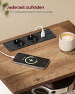 Nachtkastje - Met Stopcontact en USB - 2 Schuifladen - Wit en bruin - 40 x 30 x 59 cm