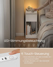Sängbord med LED-belysning och USB-portar - Cloud White