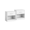 Sängbordsset om 2 – klassisk design – naturbeige-vit