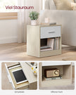 Sängbordsset om 2 – klassisk design – naturbeige-vit