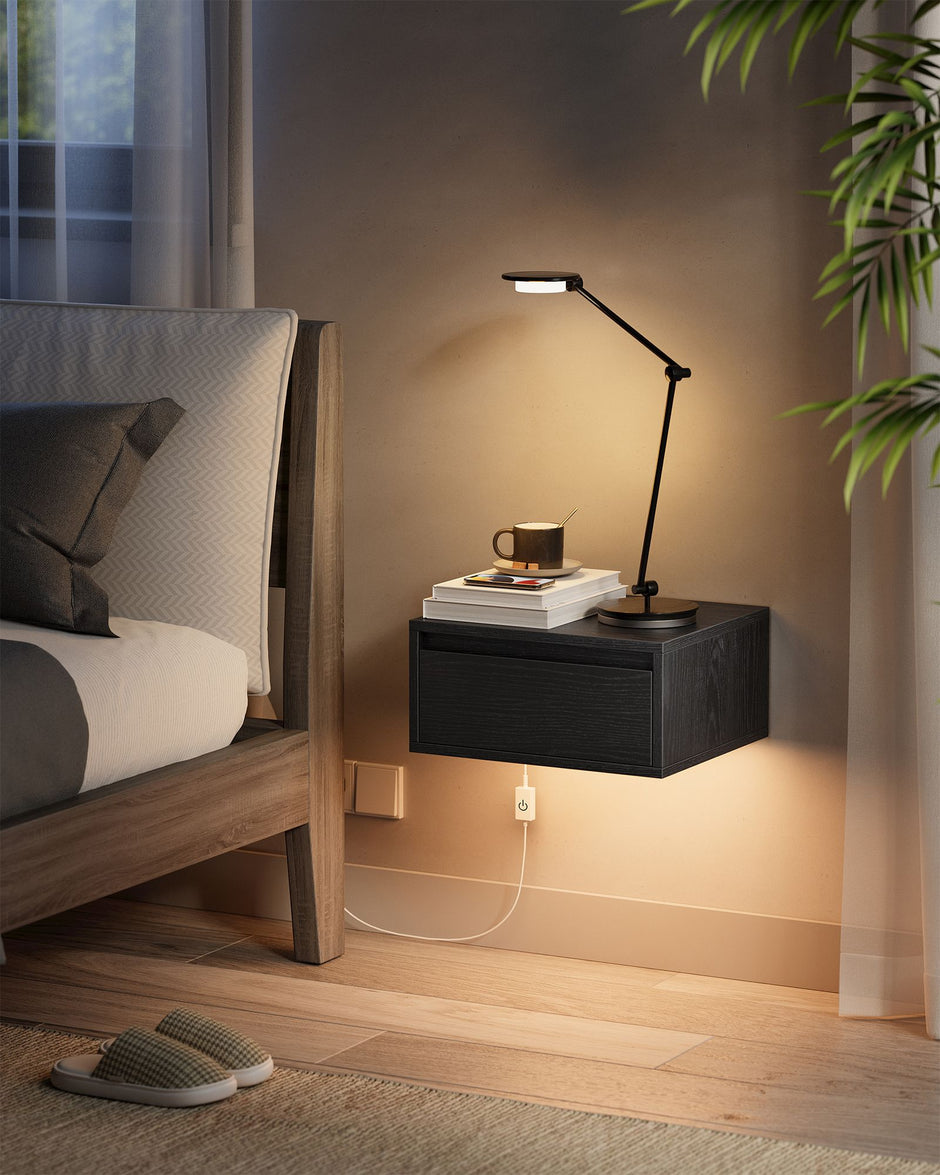 Hängande vägghylla Set om 2 – Robust och platsbesparande – Svart