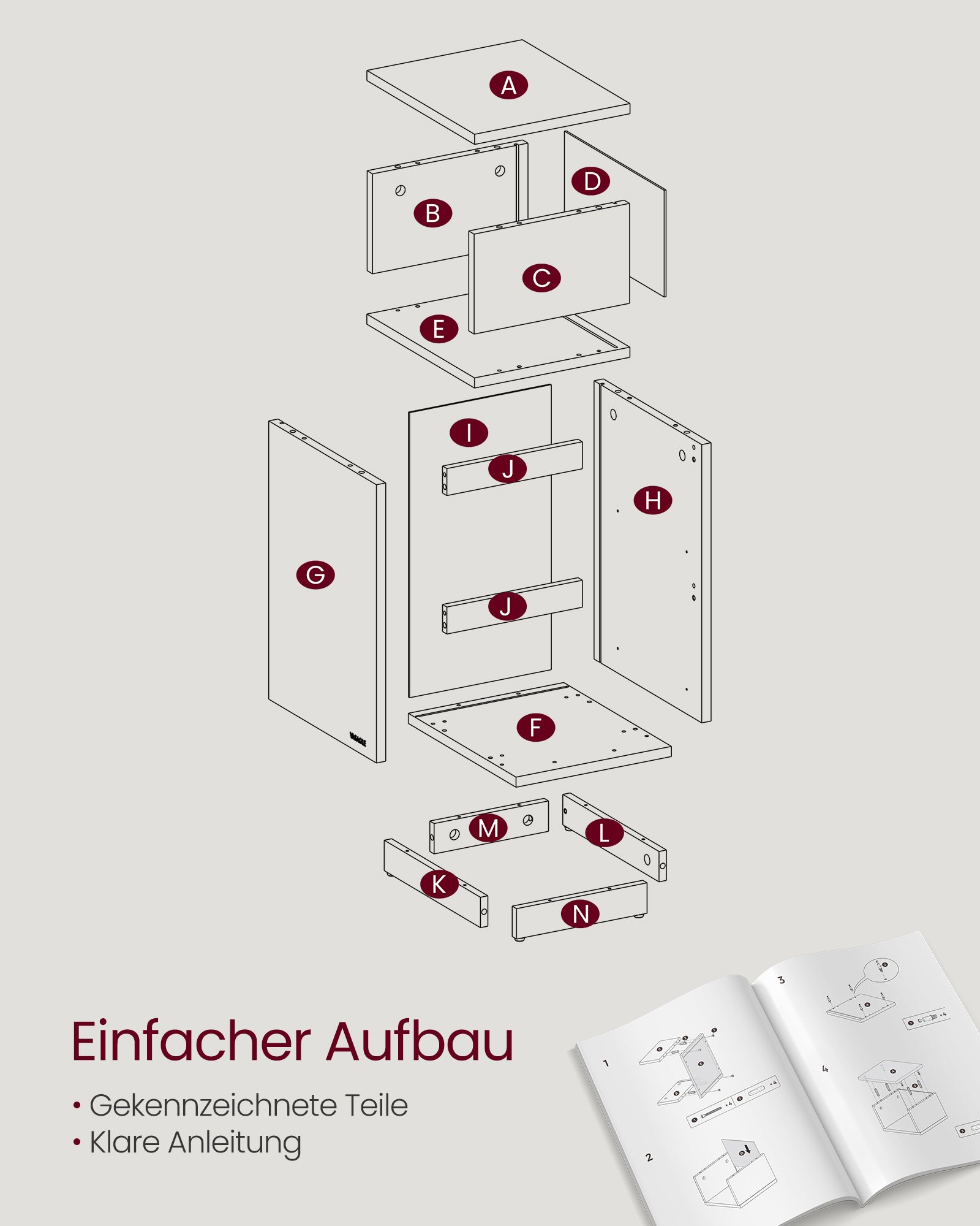Smal sängbord på 2 med lådor i ebenholts svart
