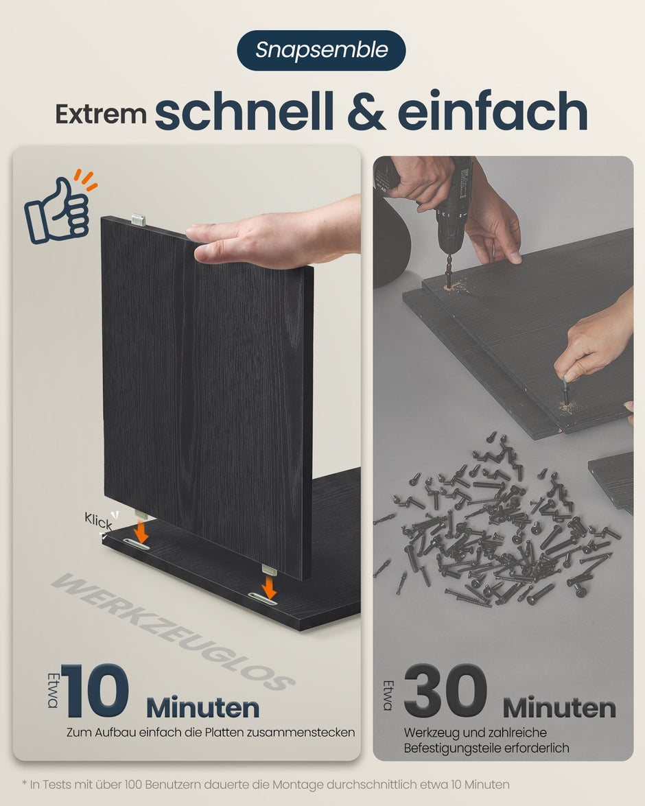 Nachtkastje - Met Lade - Ebbenhoutzwart - 30 x 25 x 59,4 cm