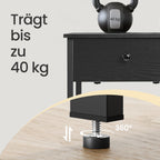 Sidobord - med låda och bräde - ebenholts svart