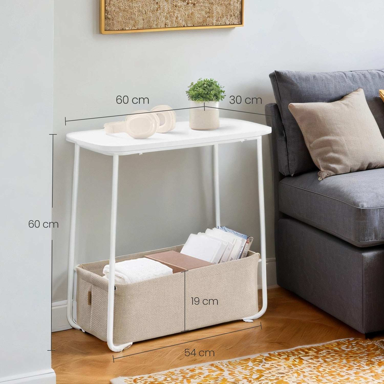 Fyrkantigt sidobord, litet bord, litet soffbord