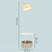 Nachtkastje met Staande Lamp - 3-in-1 met Ablage en Stoffen Mand - Wit - 45 cm