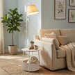 Nachtkastje met Staande Lamp - 3-in-1 met Ablage en Stoffen Mand - Wit - 45 cm
