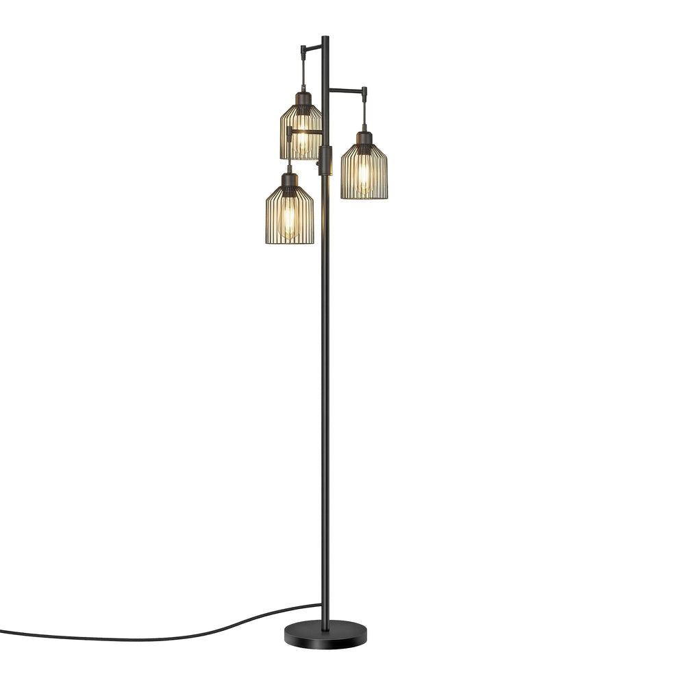 Staande lamp - 29 x 32 x 176,5 cm - 3 E27 fittingen - zwart - 4 kg