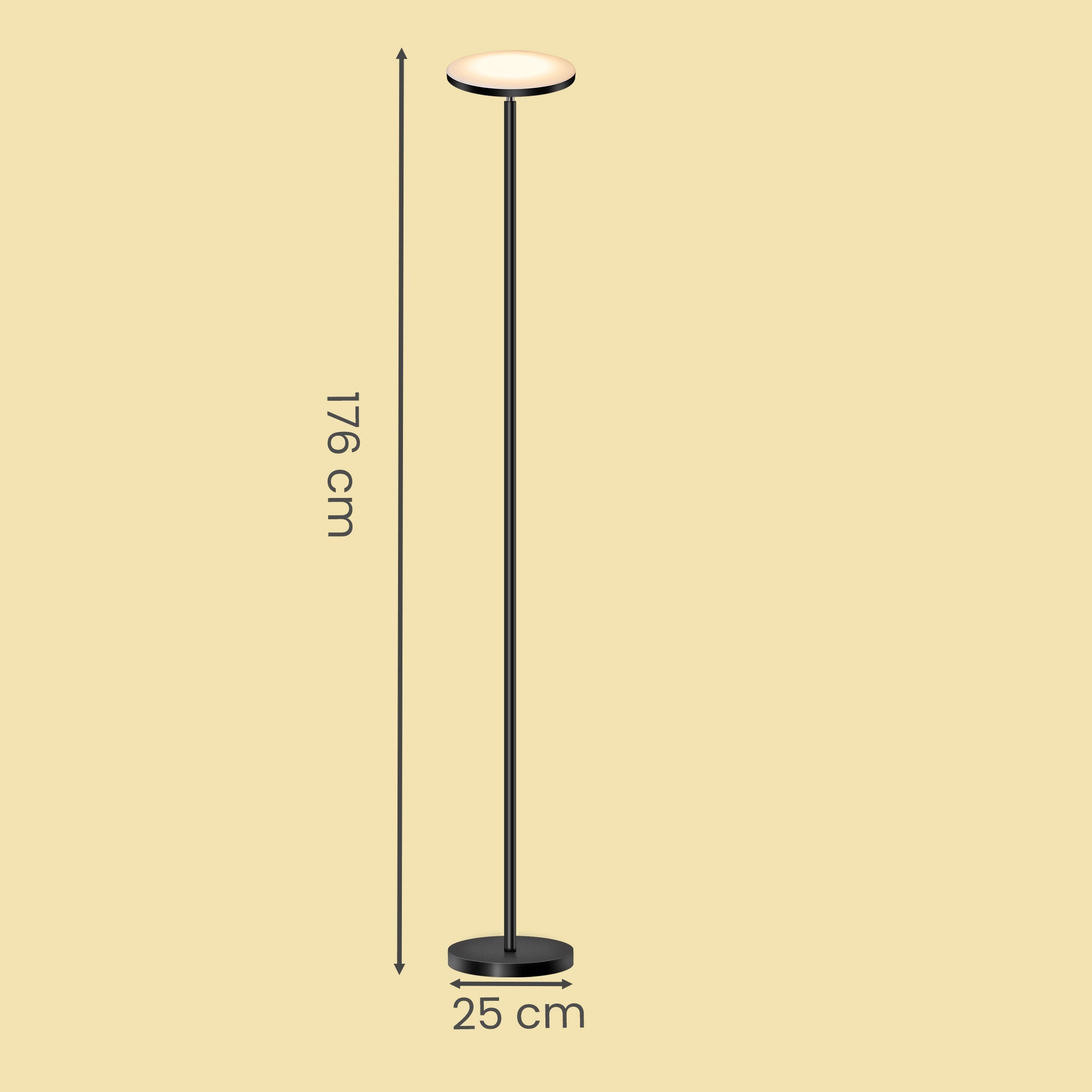 LED Vloerlamp - 30 W - Draaibare Kop - Met Afstandsbediening - Zwart
