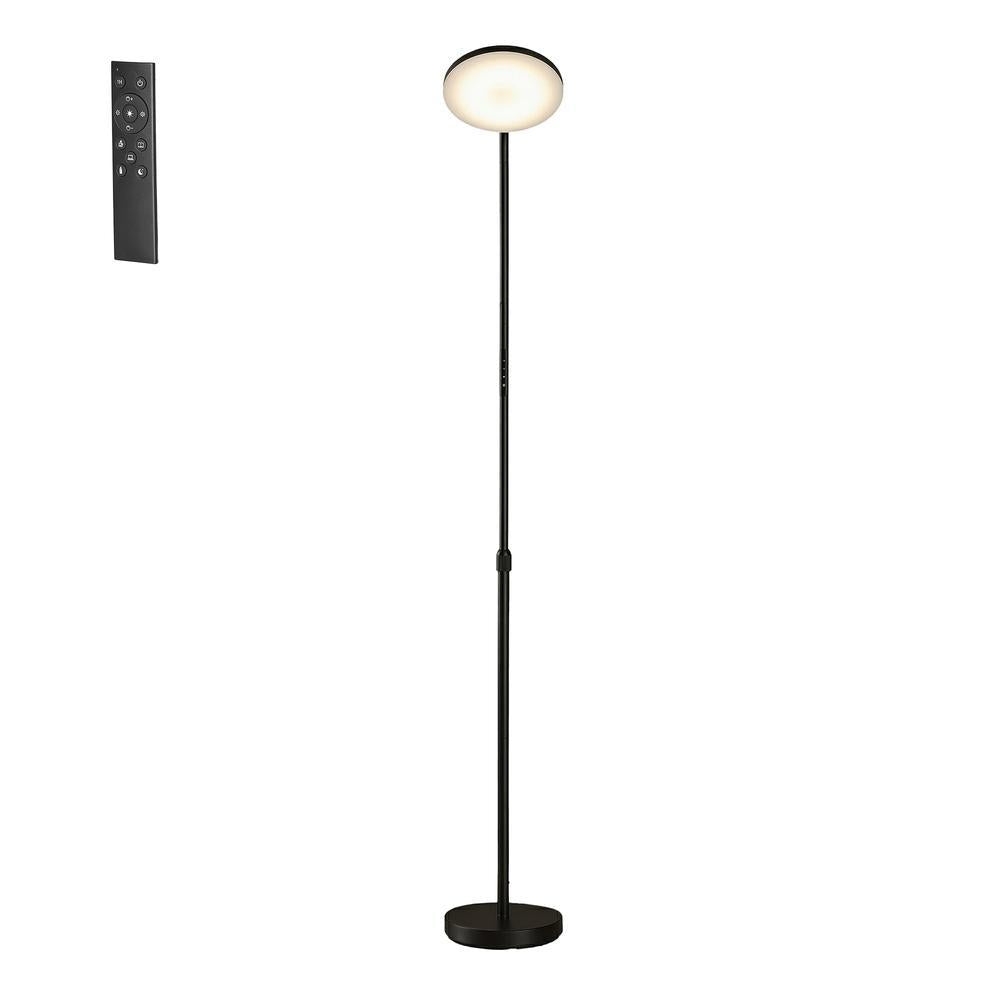 Vloerlamp - LED - Draaibare Kop - In Hoogte Verstelbaar - Zwart