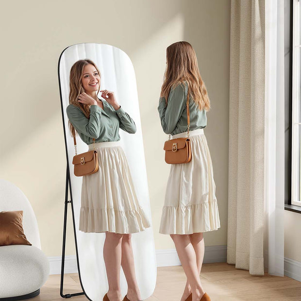 Hellängdsspegel – Runda hörn – 160 x 50 cm – bläcksvart