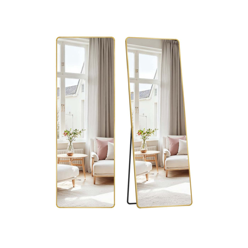 Rektangulär hellängdsspegel – 160 x 50 cm – Ljusguld