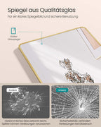 Rektangulär passspegel 160 x 50 cm ljusguld