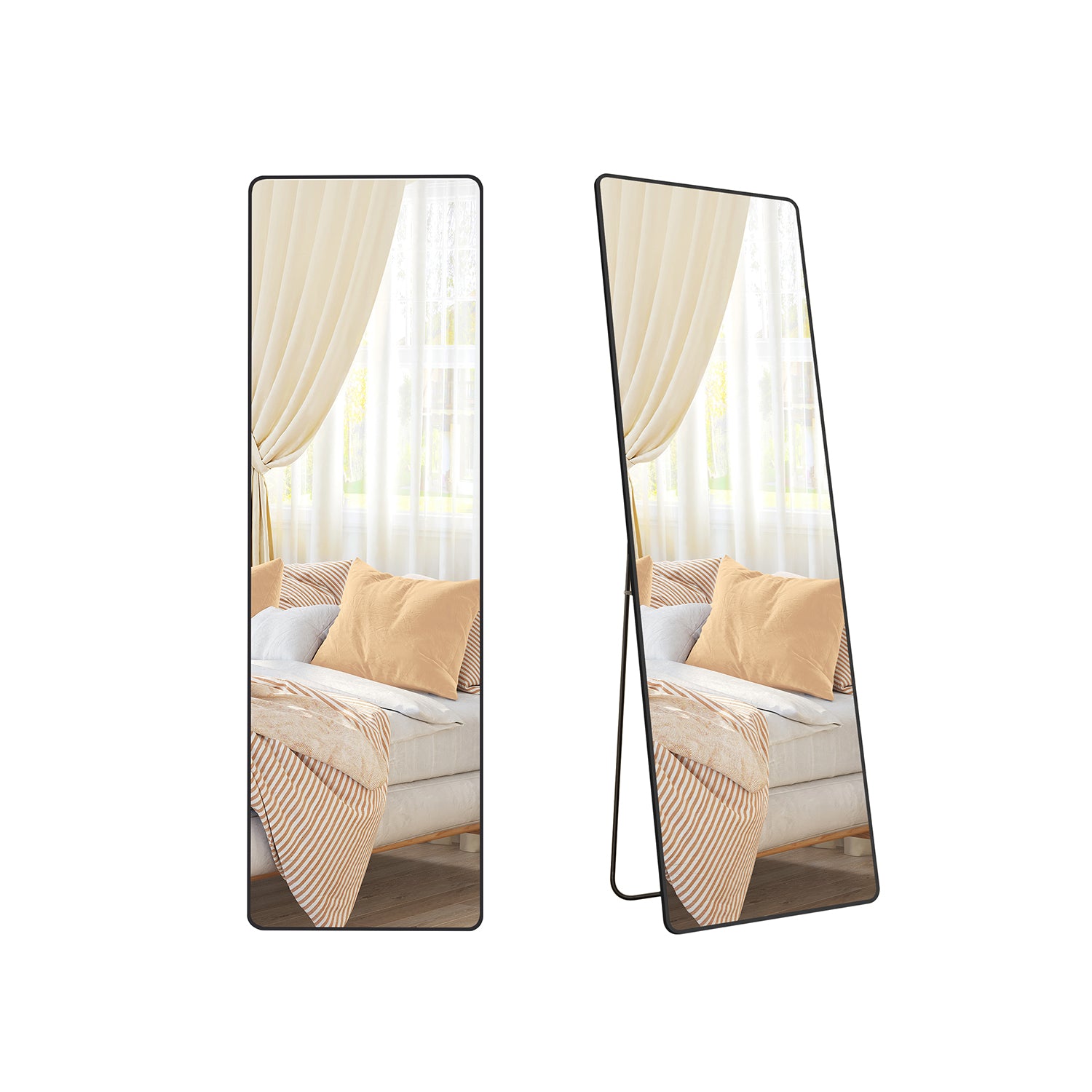 Pass Mirror 160 x 50 cm rektangulärt bläck svart