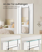 Pass Mirror 120 x 40 cm rektangulärt bläck -svart