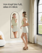 Pass Mirror 120 x 40 cm krökt bläck svart