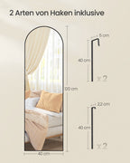 Pass Mirror 120 x 40 cm krökt bläck svart