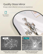 Böjd spegel i full storlek 150 x 40 cm bläck -svart