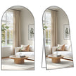Spiegel - 218 x 102 cm - Gebogen - Matzwart - Gehard glas - Aluminiumlegering - 17,6 kg
