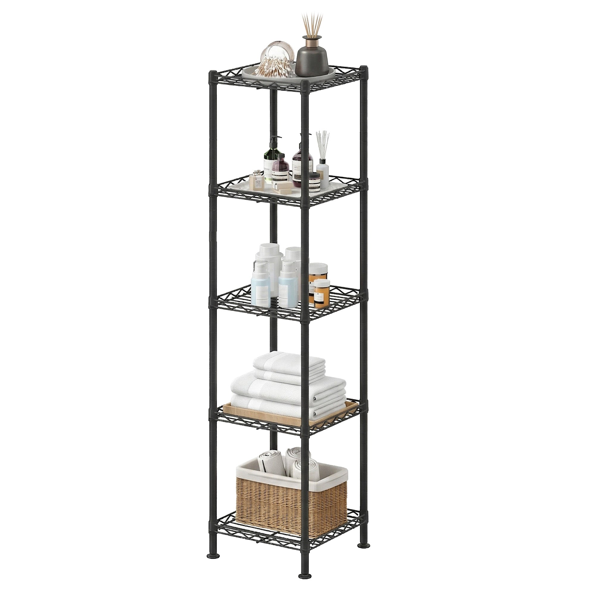 Opbergrek - Smal - Verstelbare Planken - 121 cm - Zwart