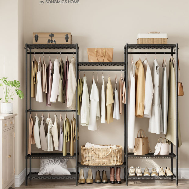 Garderob – öppen design – stål – bläcksvart