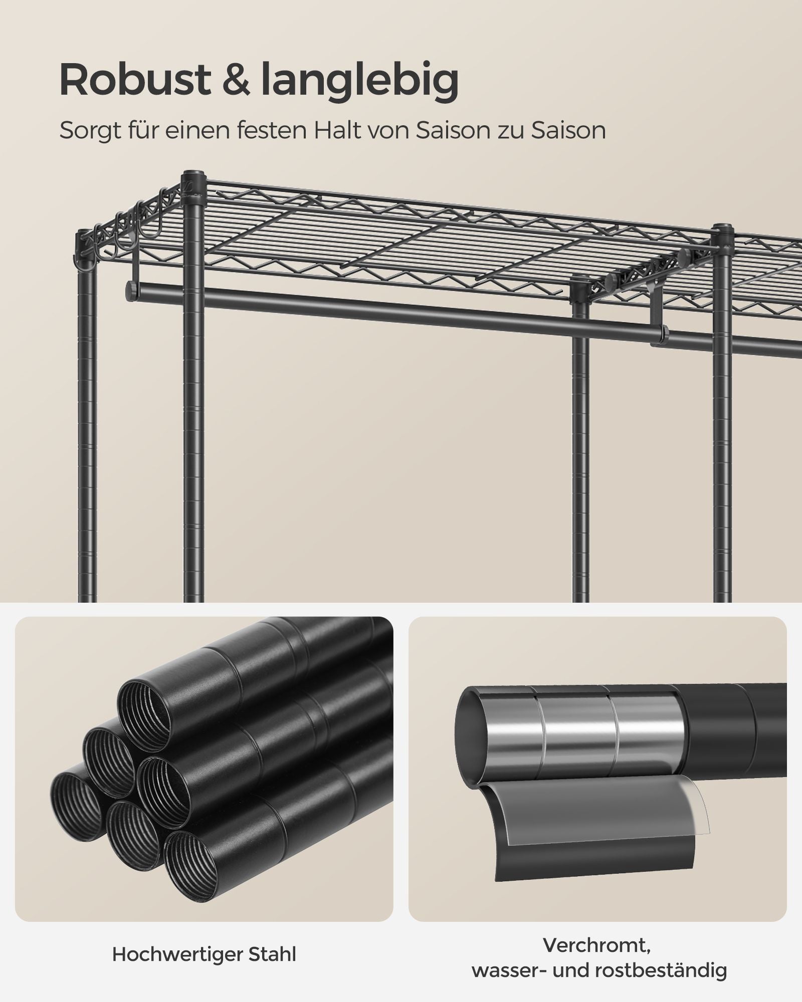 Garderob - Öppen - med justerbara hyllor