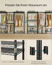 Kledingrek - 40 x (177-220) x 193 cm - Diepzwart - Staal - Maximale capaciteit 432 kg