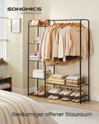 Klädställ med hyllor - 29 x 112 x 158,4 cm - Matt Black - rymlig