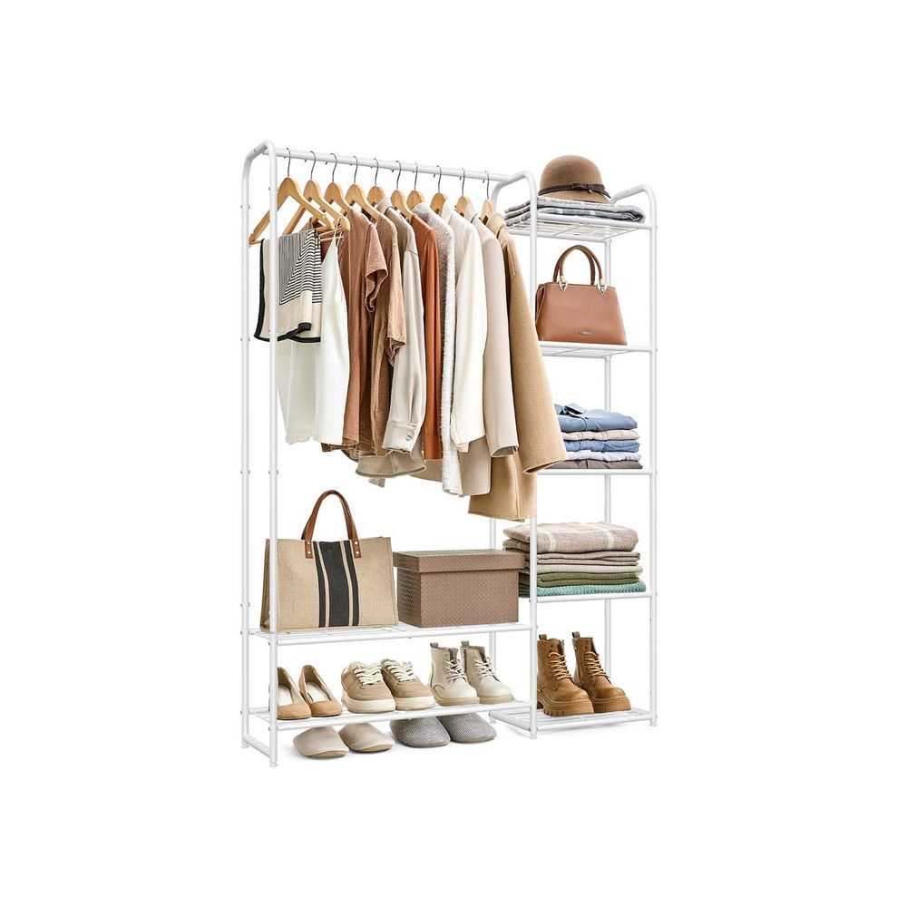 Klädställ med hyllor - 29 x 112 x 158,4 cm - Matt Black - rymlig