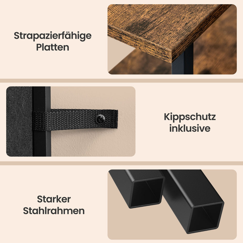 Bijzettafel - Ledverlichting - Met Stekkerdoos - 2 Lades - Bruin