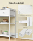 Consoletafel - 99 cm Breed - 3 Stoffen Lades - Smal - Wolkenwit