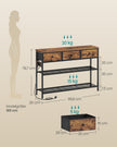 Consoletafel - 99 cm Breed - 3 Stoffen Lades - Smal - Vintage Bruin
