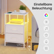 Nachtkastje - Set van 2 - Ledverlichting - Met Oplaadstation - Wit