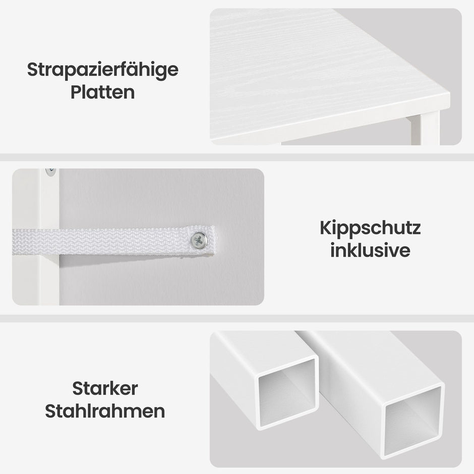 Nachtkastje - Set van 2 - Ledverlichting - Met Oplaadstation - Wit