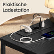 Nachtkastje - Ledverlichting - Met Oplaadstation - 3 Lades - Zwart