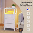 Nachtkastje - Set van 2 - Ledverlichting - 3 Lades - Wit