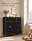 Ladekast – 9 Stoffen Lades – Stalen Frame – 98,7 cm Breed – Inktzwart