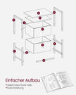 Nachtkastje - Set van 2 - 2 Stoffen Lades - 61 cm - Essenhoutzwart