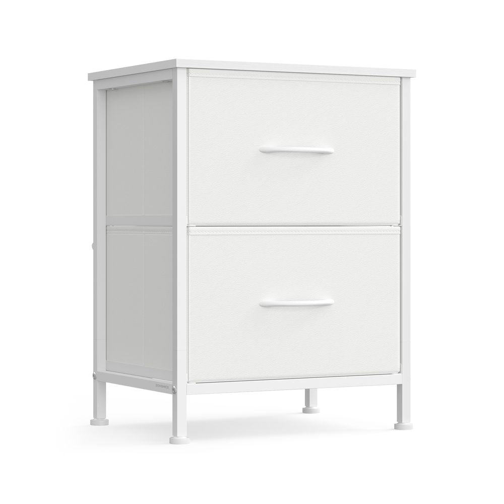 Sängbord 2 tyglådor - Bläcksvart - Ebenholtslook - Modern design