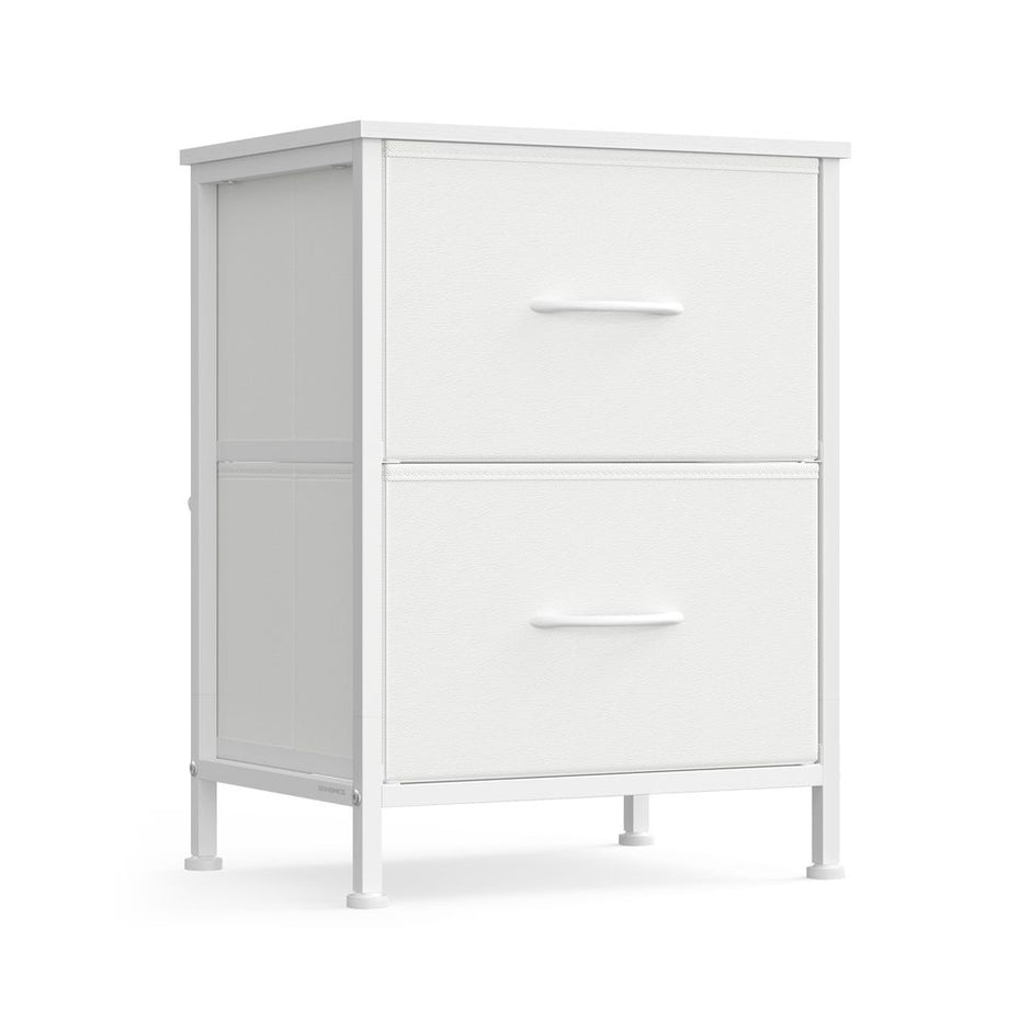 Sängbord 2 tyglådor - Bläcksvart - Ebenholtslook - Modern design