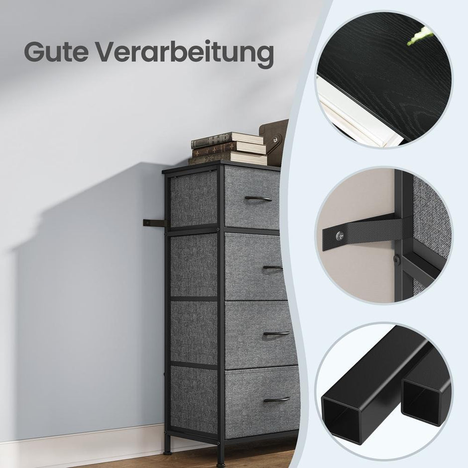 Commode - 9 Stoffen Laden - Kledingkast - Grijs