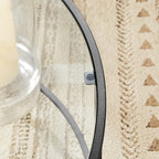 Soffbord - rund soffbord - sidobord med glas topp - svart
