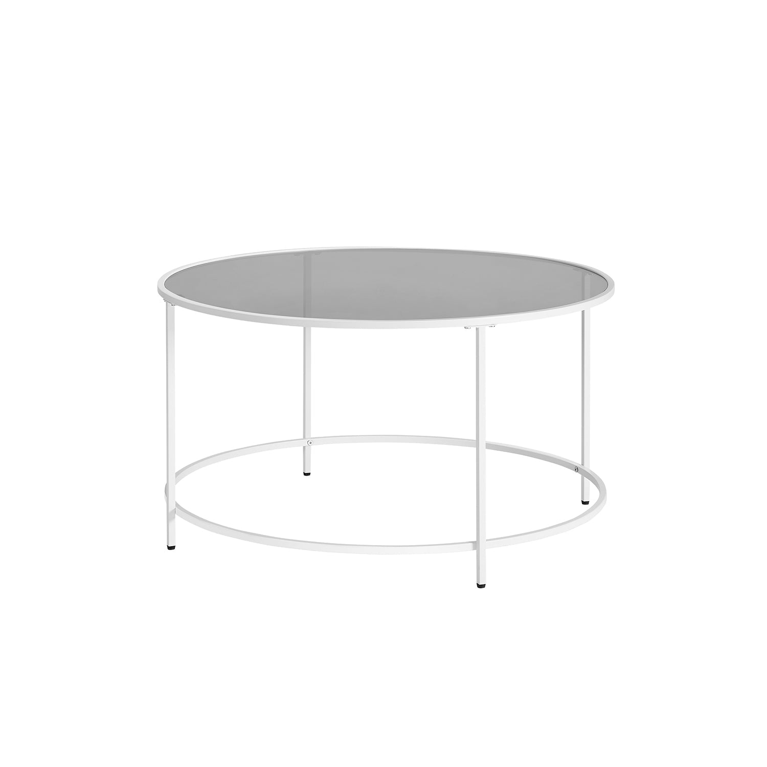 Soffbord - rund soffbord - sidobord med glas topp - svart