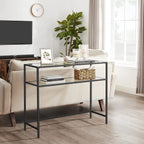 Sidobord - Konsolettabell - med 2 hyllor - svart