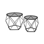 Vardagsrumsbord - Uppsättning av 2 - Modern - Leigrijs & Ink -zwart