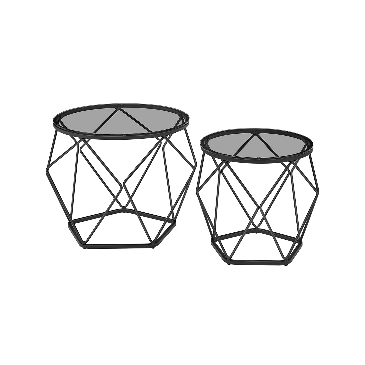 Vardagsrumsbord - Uppsättning av 2 - Modern - Leigrijs & Ink -zwart